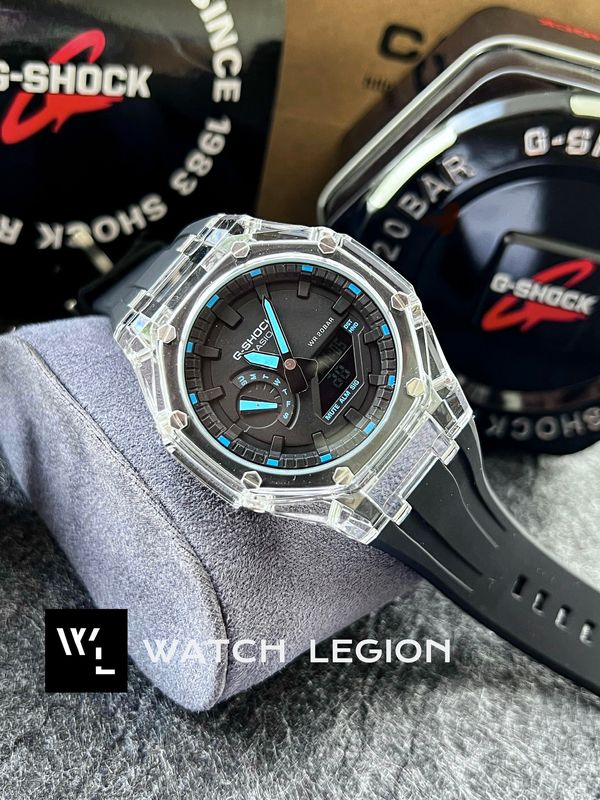 CASIO GSHOCK 2100 TRANSPARENT BLACK BELT TIFFANY DIGITS