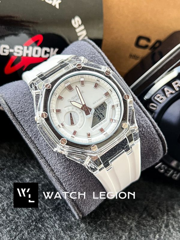 CASIO GSHOCK 2100 TRANSPARENT WHITE BELT