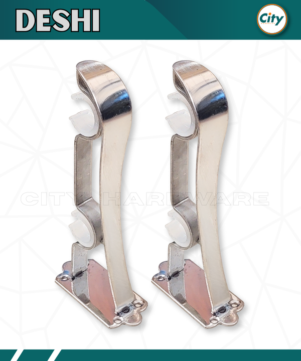 ১ জোড়া স্টেইনলেস স্টিলের পর্দার ক্লাম ডাবোল পর্দার পাইপ হোল্ডার ৪টি ফুটার হেভি সাইড ক্লাম্প ১ ইঞ্চি পাইপের জন্য