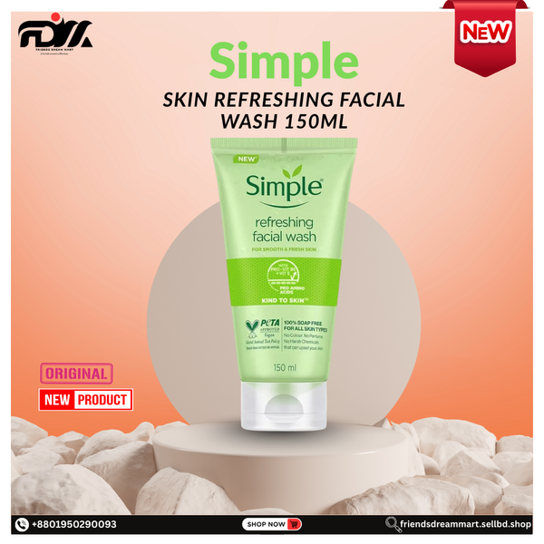 Simple Kind to Skin Refreshing Facial Wash with Vitamin B5+E 150ml