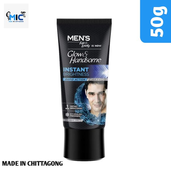 Fair & Lovely Glow & Handsome Instant Brightness Rapid Action Facewash 50g