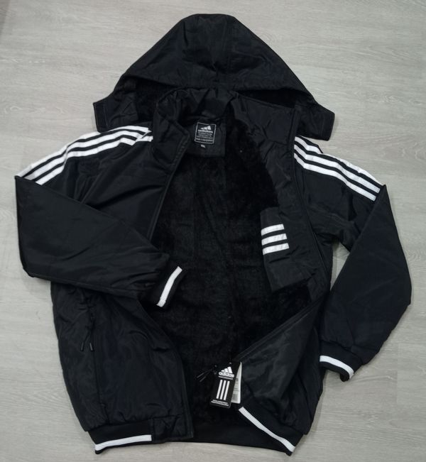 Men's open hooded sherpa jacket