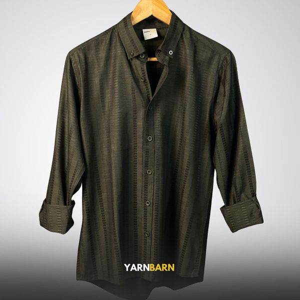 Midnight Olive patterned Buttoned Down Shirt