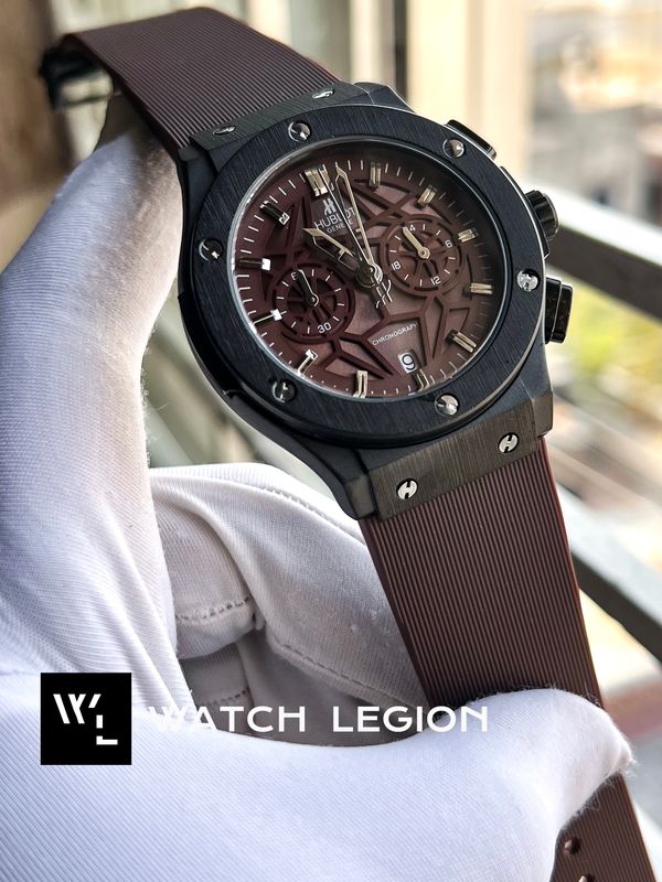 HUBLOT BELT SPIDER BLACK DIAL BLACK CASE BLACK BELT V2