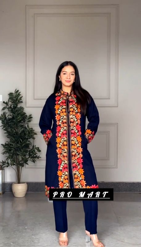 Navy Blue Koti Two Piece Set - Image 2