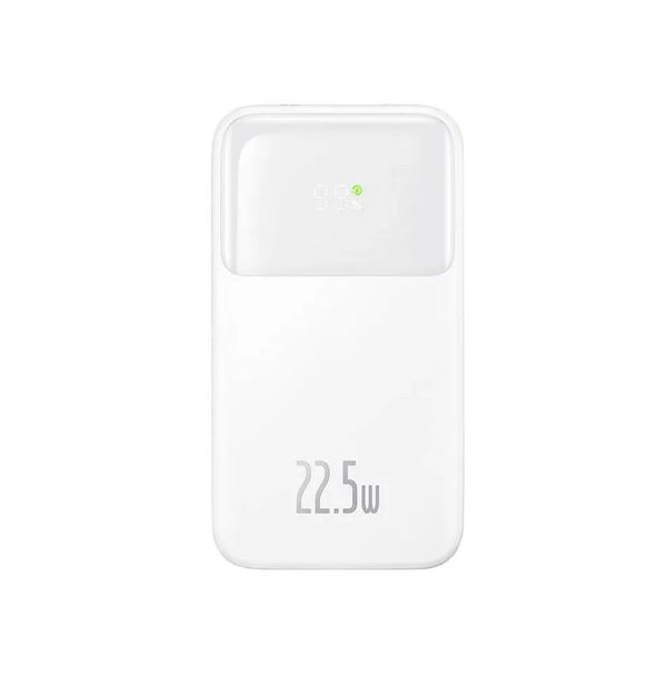 বেসিউস ধূমকেতু সিরিজ 22.5W 20000mAh ডুয়াল কেবল ডিজিটাল ডিসপ্লে পাওয়ার ব্যাংক – সাদা রঙ Baseus Comet Series 22.5W 20000mAh Dual Cable Digital Display Power Bank – White Color.