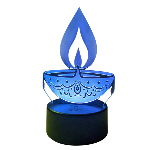 GearUP Acrylic Multicolor Night Lamp (DIYA) – Black
