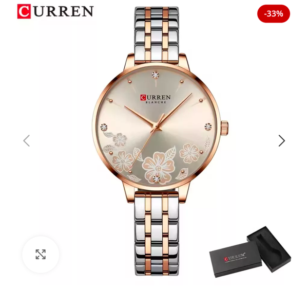 Curren 9068 CH For Women – Silver Rose