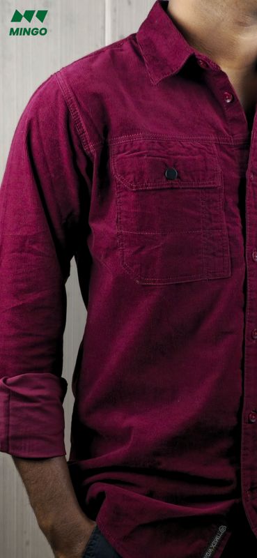 Velvet Red Premium Corduroy - Full Sleeve Shirt - Image 2