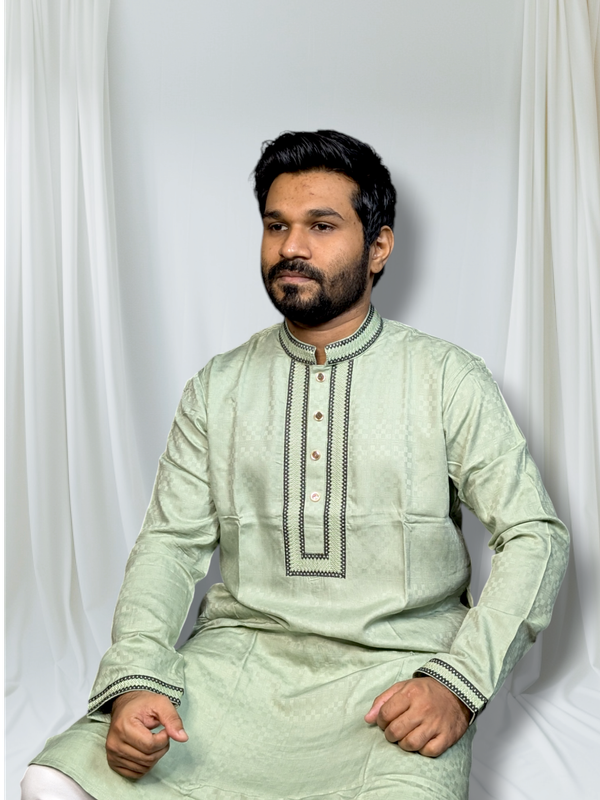 luxury soft cotton panjabi mint color code:P15