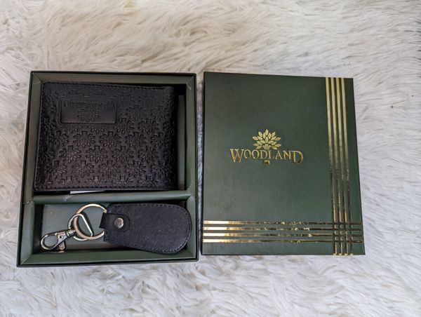 With Key Ring WOODLAND Wallet | Fireproof Original Leather