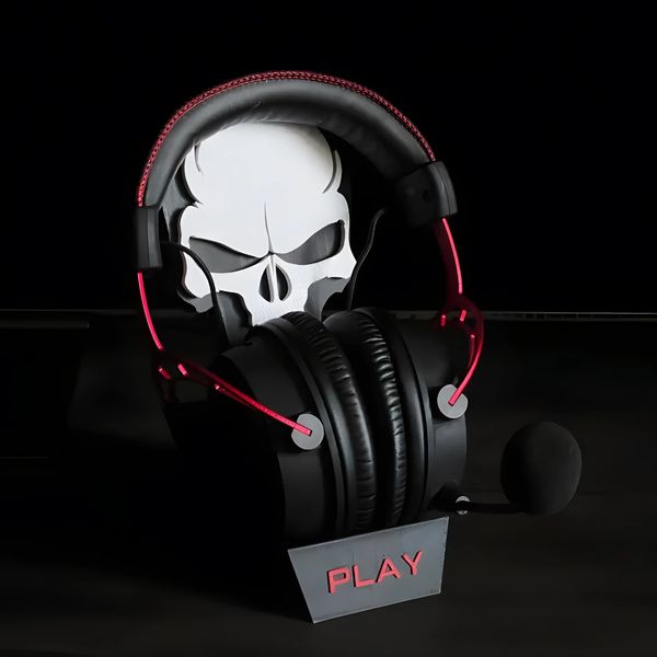 Skull Emblem Headphone Stand – Gaming Desk Holder | InDecorBD