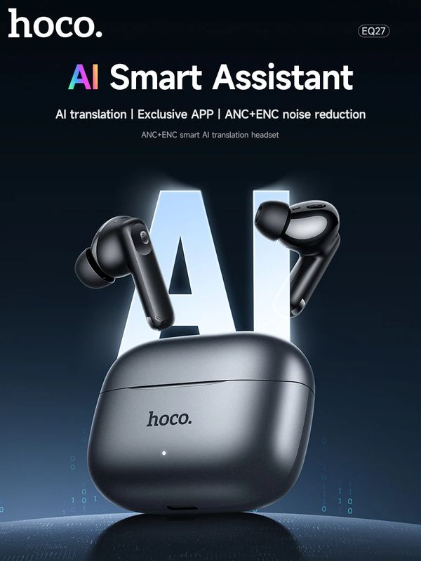 EQ27 Fun AI Translation Earbuds – Smart ANC Noise-Cancelling TWS with 134-Language Translation