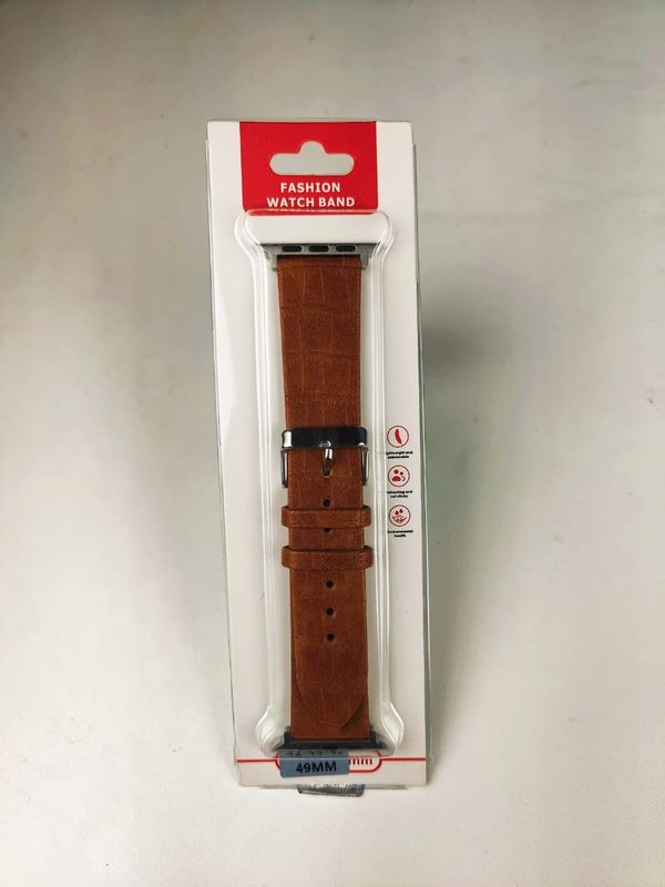 49mm Leather Strap for smartwatch- Brown Color