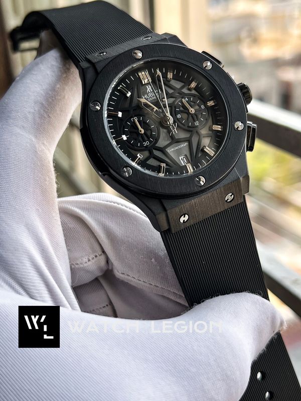 HUBLOT BELT SPIDER BLACK DIAL BLACK CASE BLACK BELT V2