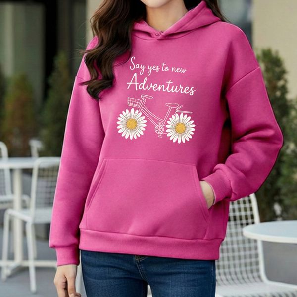 Premium Comfortable Printed Ladies Winter Hoodie