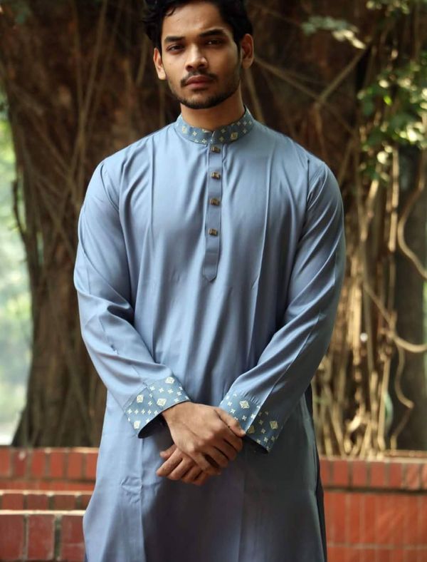 Samsung Cotton Premium Panjabi for Men/ কালার > Ash