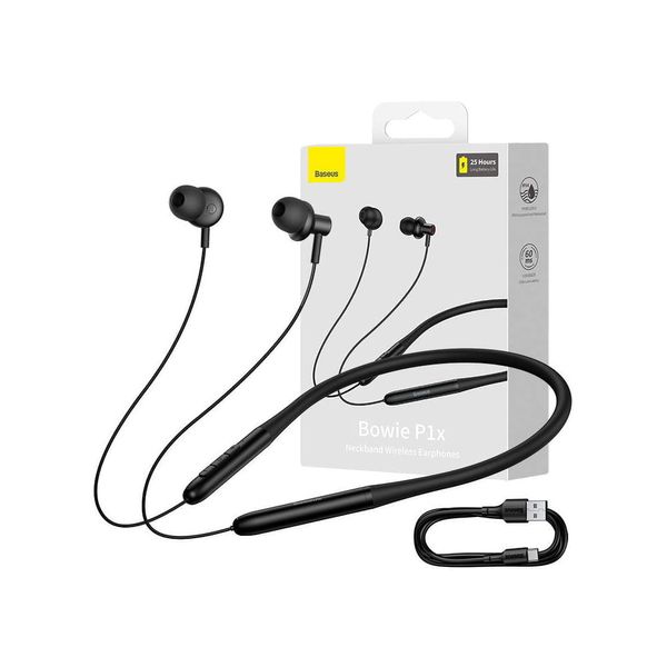 Baseus Bowie P1x Neckband – Black Color . Baseus Bowie P1x নেকব্যান্ড কালো রঙ