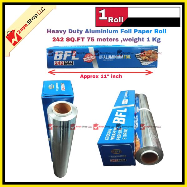 Aluminum Wrap Foil Paper -242 SQ.FT - 75 meters 1 Roll
