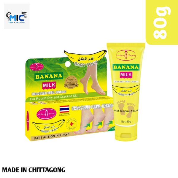 Yasu Foot Cream,80g Anti-cracking Cream Long Lasting Reusable Plant Extracts Banana Milk Cracked Heel Cream