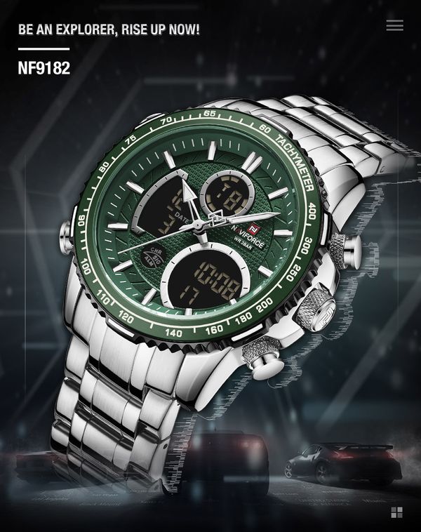 Naviforce 9182 Silver Green Price in Bangladesh.