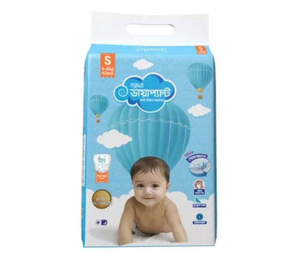 Bashundhara Diapant Baby Diaper S 4-8 kg 42 pcs
