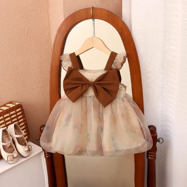 Baby Girl Flying Sleeves Big Bow Summer Princess Dress (6 months to 3 years)