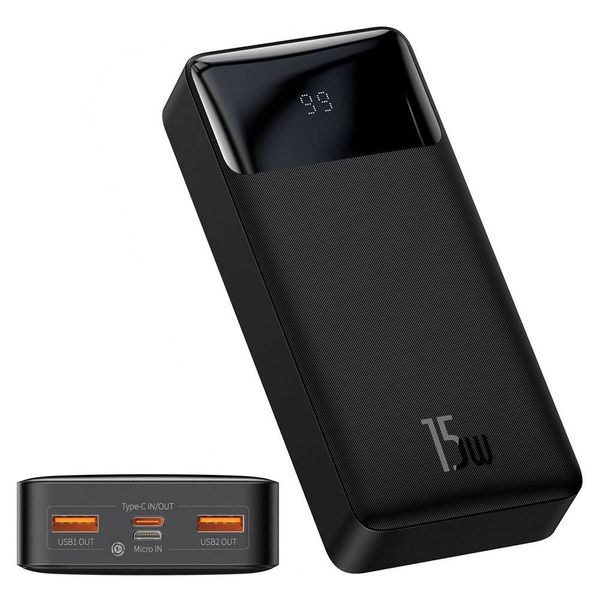 Baseus Bipow 20000mAh 15W পাওয়ার ব্যাঙ্ক – কালো রঙ ।