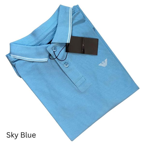 Emporio Armani Men's Sky Blue Polo T-shirt