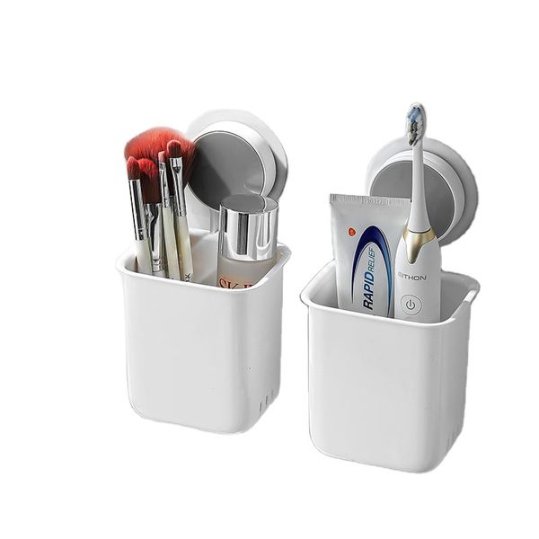 Toothbrush Holders, Bathroom Self Adhesive Shelf Toothbrush Rack Wall Hanging Toothpaste Organizer Kitchen Chopsticks Tableware Drain Storage Box