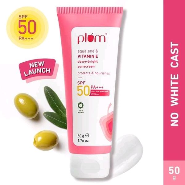 Plum Squalane & Vitamin E Dewy-Bright Sunscreen SPF 50 PA+++ (50g)