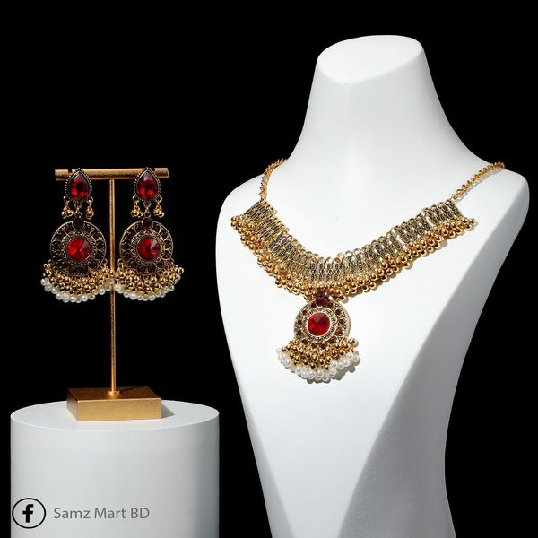 Luxury Premium Quality Indian Style Multi Color Necklace Set