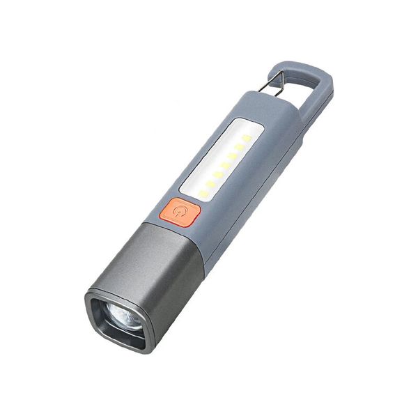 Smiling Shark Super Bright LED Flashlight with Hook Camping (SD1023)-Grey