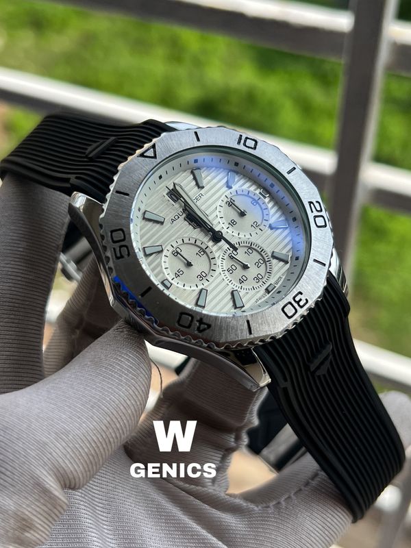 Tag Heur AQUARACER Silver Case White Dial Black Belt AA Grade
