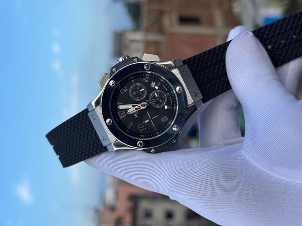 Hublot BB Belt Black Siver Case Black Bezel