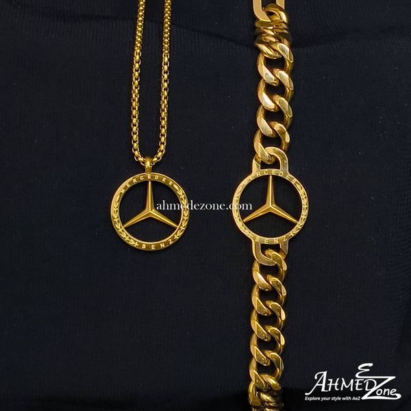 Men's Mercedes Bracelet and Locket (Golden Edition)