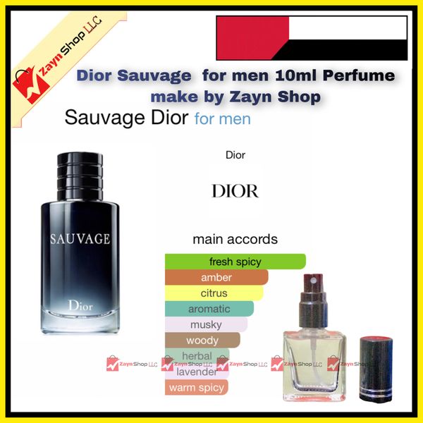 Dior Sauvage Perfume Longlasting for men 10ml Decant making with Raw perfume Oil by Zayn