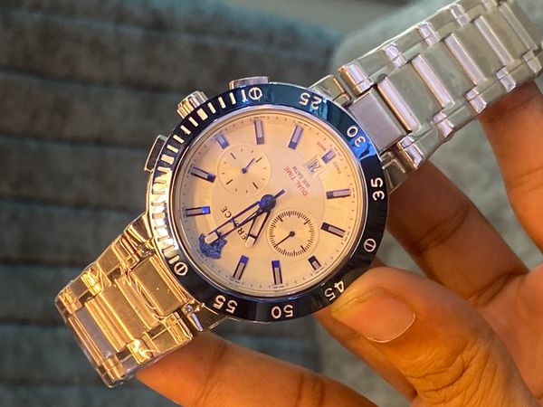 Versace White Dial Blue Bezel