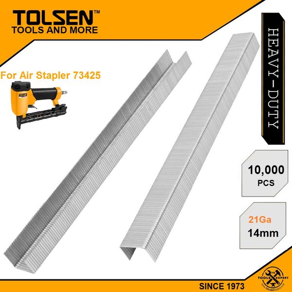 Tolsen 10000Pcs Air Crown Staple 21Ga (14mm) Model: 73425