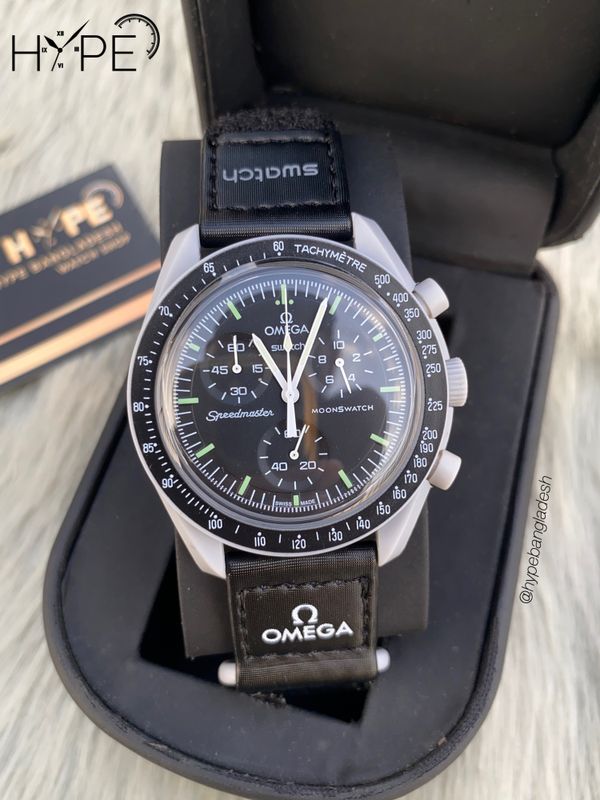 0mega swatch chronograph (Black)