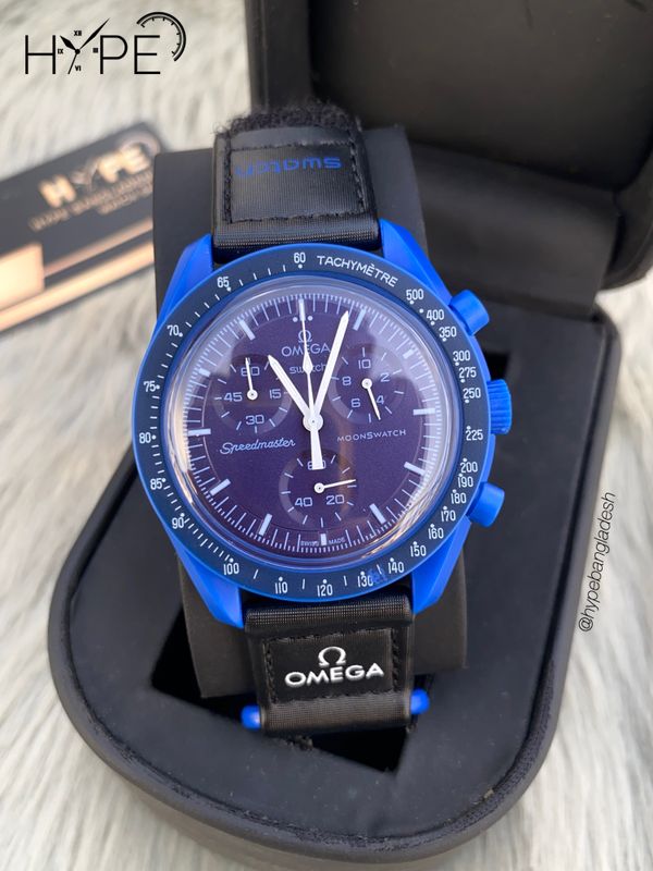 0mega swatch chronograph (Blue)