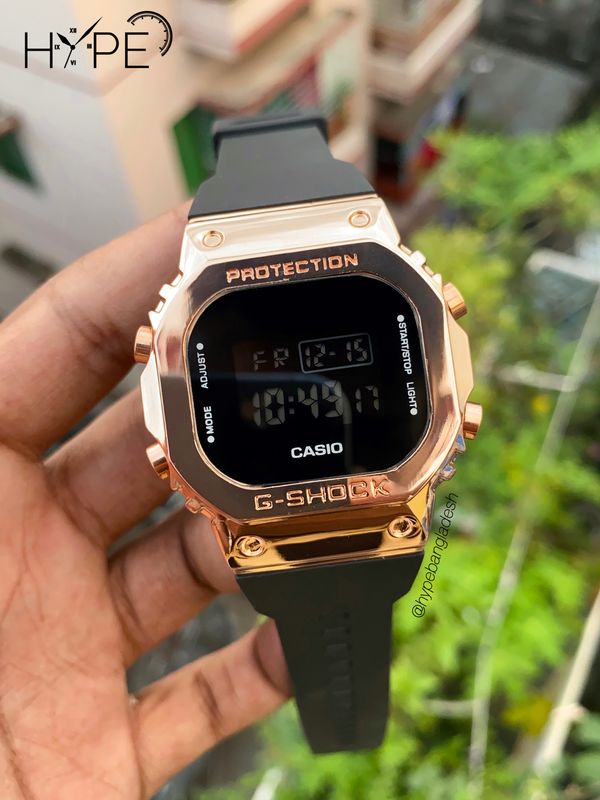 G-Shock digital square dial (Black-Rosegold)