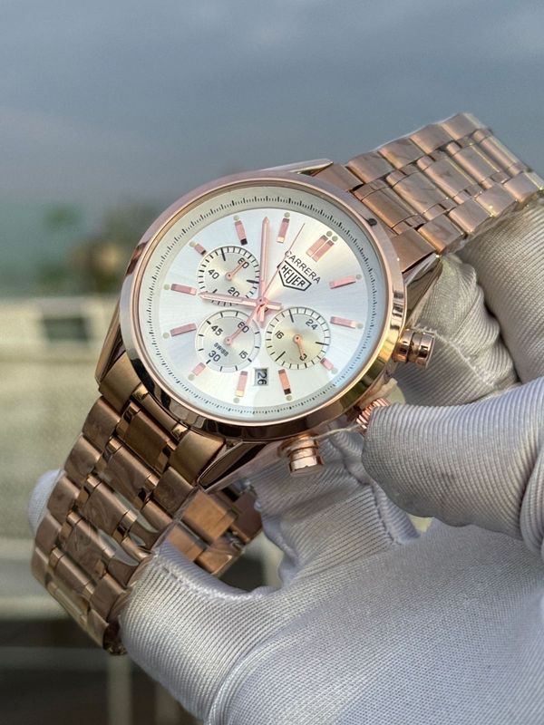 TAG CH THREE CHRONO WHITE DIAL RG CH