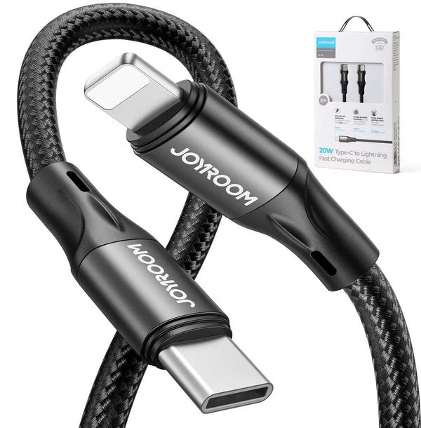 JOYROOM 20W (N1-PD) টাইপ সি থেকে লাইটনিং পিডি ফাস্ট চার্জিং কেবল 20W (N1-PD) Type C to Lightning PD Fast Charging Cable .