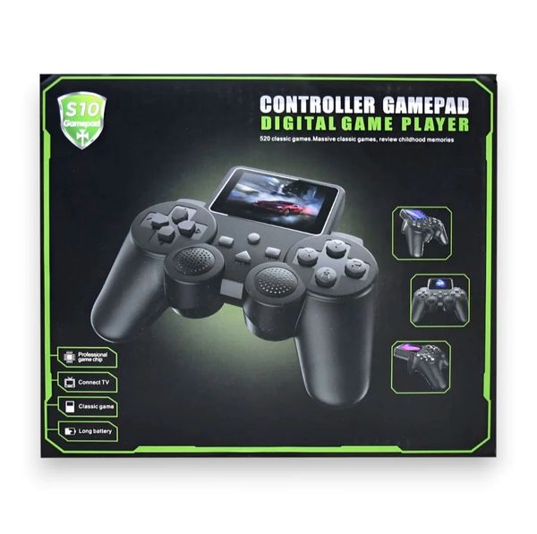 S10 Retro Game Console Stick 520 Games Built-in 2.4-inch 8-bit Screen AV High Definition Multimedia Ports Output Video Games Controllers