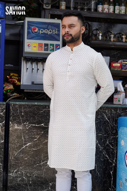Off White Premium Panjabi – Elegant Eid & Festive Wear
