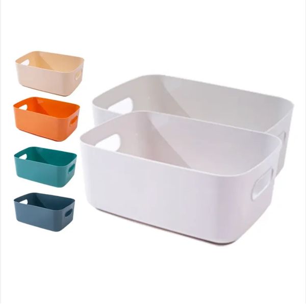 Plastic Baskets for Bathroom, Kitchen and Office Storage - Sleek Modern Design Box for Home Storage and Organisation