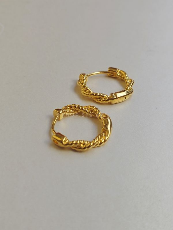 Braided Hoop earrings 1.5 cm
