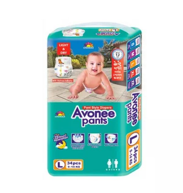 Avonee Maxi 4 Baby Diaper Pants L 9-14 kg 34 pcs