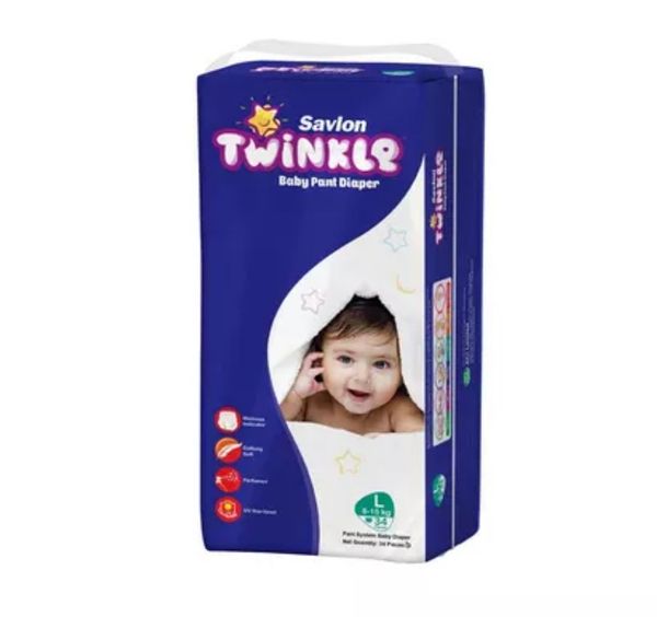 Savlon Twinkle Baby Pant Diaper L 8-15 kg 34 pcs